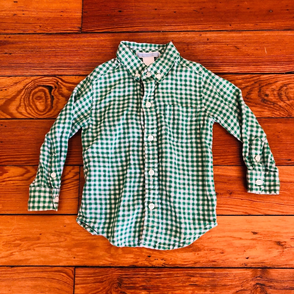 Janie and Jack Linen Gingham Shirt